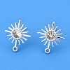 Brass Micro Clear Cubic Zirconia Stud Earring Findings KK-WH0065-18S-1