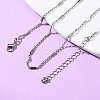 Brass Cuboid Link Rolo Chain Necklaces MAK-L045-02P-2