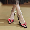 4Pcs 2 Colors Bowknot Polyester Rhinestone Shoe Decorations AJEW-HY0001-80A-6