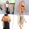 Polyester Lace Tassels Gauze Scarf for Women AJEW-WH20077-040A-4