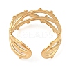 Ion Plating(IP) 304 Stainless Steel Open Cuff Rings for Women RJEW-Z057-10G-01-3