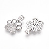 Brass Micro Pave Cubic Zirconia Pendants KK-T070-85P-2