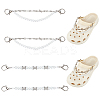 4Pcs 2 Style Punk Style Barbed Wire Alloy Link Shoe Chains DIY-WR0002-63-1