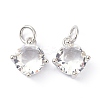 Brass Cubic Zirconia Charms ZIRC-C022-05P-1