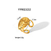 304 Stainless Steel Teardrop Open Cuff Rings for Women TU8100-3-1