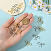 16Pcs 2 Colors Rack Plating Brass Pave Clear Cubic Zirconia Bowknot Connector Charms KK-SC0006-77-4