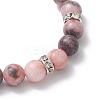 8.5mm Round Natural Pink Zebra Jasper Beaded Stretch Bracelets BJEW-JB10256-03-4