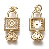 Brass Micro Pave Clear Cubic Zirconia Pendants ZIRC-C020-15G-1