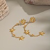 304 Stainless Steel Star Dangle Stud Earrings EJEW-G451-03G-1