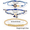 3Pcs 3 Styles Brass & Glass Beads Charm Bracelet Set EY6397-2-5