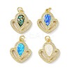 Brass Micro Pave Cubic Zirconia Pendants KK-A197-27G-1