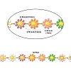 304 Stainless Steel Daisy Flower Link Chains with Enamel AJEW-CJ0001-22C-2