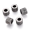 304 Stainless Steel Textured European Style Large Hole Beads STAS-T072-98AS-1