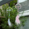 2Pcs 2 Colors Japanese Wind Chimes Glass Wind Bells Handmade Pendants for Birthday Gift and Home Decors HJEW-BC0001-04-7