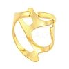 304 Stainless Steel Hollow Irregular Open Cuff Ring for Women RJEW-S406-01G-05-3