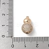 Brass Silver Micro Pave Clear Cubic Zirconia Screw Clasps KK-U052-40G-3