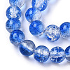 Two-Tone Crackle Baking Painted Transparent Glass Beads Strands CCG-T004-8mm-04-2