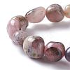 Natural Pink Opal Bead Stretch Bracelets BJEW-K213-46-2