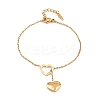 Heart 304 Stainless Steel Link & Charm Bracelets for Women BJEW-A146-02G-4