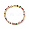 Cubic Zirconia Tennis Bracelet BJEW-L652-24G-01-1