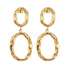 304 Stainless Steel Oval Dangle Stud Earrings EJEW-I320-20G-4