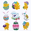 DIY Duck & Rabbit & Easter Egg Diamond Painting Sticker Kits DIAM-PW0001-193E-1