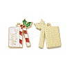 Christmas Theme Rack Plating Alloy Enamel Pendants X-PALLOY-O109-36LG-1