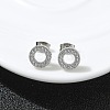 304 Stainless Steel Micro Pave Clear Cubic Zirconia Stud Earrings STAS-Z107-01P-02-1