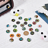 12 Sets 12 Style Luminous Self Adhesive Glass Eyes Cabochons GLAA-CA0001-58-6