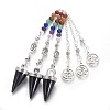 Chakra Jewelry Natural Mixed Stone Cone Dowsing Pendulums G-G771-E-4