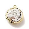 Natural Howlite Chip Pendants KK-C242-05G-15-1