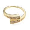 Clear Cubic Zirconia Open Cuff Ring RJEW-G261-09G-1