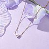 Round Natural Cultured Freshwater Pearl Pendant Necklaces NJEW-JN04966-2