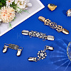 4Pcs 4 Styles Rectangle Zinc Alloy & Iron & Rhinestone Cardigan Clips AJEW-GF0010-43-4