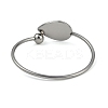 304 Stainless Steel Blank Bangle Bases with Teardrop Tray STAS-Z088-01P-02-3