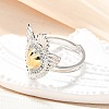 Gothic Style Brass Micro Pave Clear Cubic Zirconia Cuff Rings for Women RJEW-U051-02C-GP-2