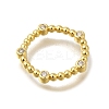 Rack Plating Brass Clear Cubic Zirconia Linking Rings KK-I716-26G-01-2