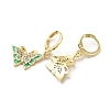 Butterfly Real 18K Gold Plated Brass Dangle Leverback Earrings EJEW-L268-035G-02-2