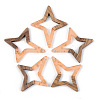 Transparent Resin & Walnut Wood Pendants RESI-S389-020A-B-2