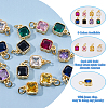 16Pcs 8 Colors Real 18K Gold Plated Brass Inlaid Cubic Zirconia Charms ZIRC-HS0001-05-4