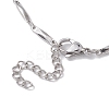 Non-Tarnish 304 Stainless Steel Rectangle Link Chain Bracelets for Women Men BJEW-JB10272-01-4