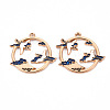 Eco-Friendly Alloy Enamel Pendants LS-ENAM-T011-81A-NR-2