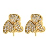 Rack Plating Brass Micro Pave Clear Cubic Zirconia Studs Earrings Finding KK-T072-12G-1