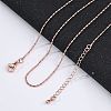 Brass Column Link Chain Necklaces for Women NJEW-D302-05RG-1