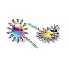 Ion Plating(IP) 304 Stainless Steel Sun Stud Earrings for Women EJEW-F300-12MC-2