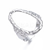 Non-Tarnish 304 Stainless Steel Oval Open Cuff Ring RJEW-T023-91P-3