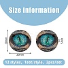 12 Sets 12 Style Luminous Self Adhesive Glass Eyes Cabochons GLAA-CA0001-58-2