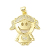 Rack Plating Brass Cubic Zirconia Pendants KK-S380-30G-01-1