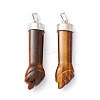 Natural Tiger Eye Pendants G-K322-01E-2