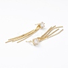 Brass Snake Chain Tassel Earrings X-EJEW-A056-40G-2